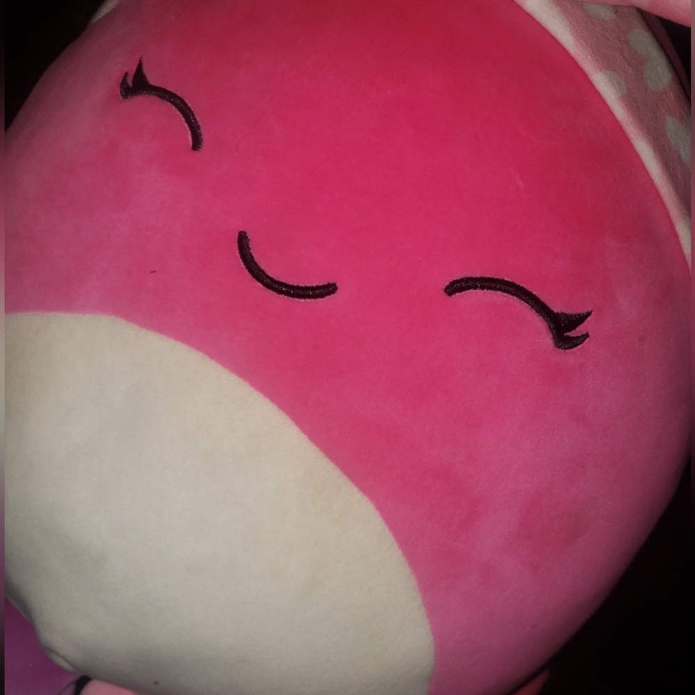 Adorable 16"x12" OCTAVIA w/bow 2024 Valentines Ed Squishmallow Hot Pink Octo-pal